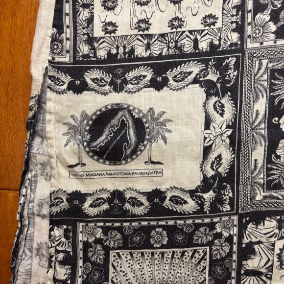 Desmond & Dempsey Women Linen Dress Size XL Midi Spaghetti Strap Tropical Beachy - Picture 15 of 16